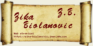 Žika Biolanović vizit kartica